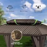 Domi 14x20FT Hardtop Outdoor Gazebo with Curtains