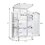 Portable Wooden Greenhouse with Wheels and Adjustable Shelves