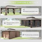 Domi 14x20FT Hardtop Outdoor Gazebo with Curtains