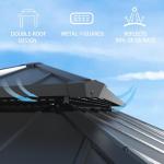 12'x20' Hardtop Gazebo with Netting and Curtains