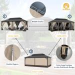 12'x20' Hardtop Gazebo with Netting and Curtains