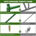 4 Tomato Cages for Garden Support, 51.2" Tall