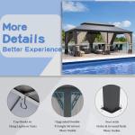 12'x20' Hardtop Gazebo with Netting and Curtains