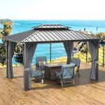 Aoxun 10' x 12' Aluminum Outdoor Gazebo