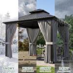 10'x12' Hardtop Gazebo with Curtains and Netting