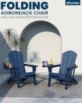 FOOWIN Set of 4 Folding Adirondack Chairs