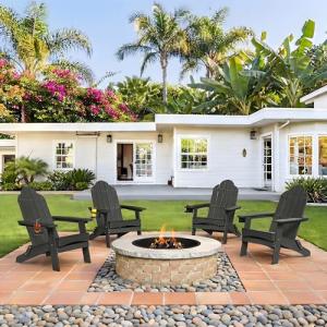 LUE BONA Folding Adirondack Chairs Set of 2