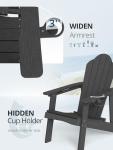 LUE BONA Weather Resistant Adirondack Chair with Cup Holder