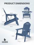 Blue Weather-Resistant Adirondack Chair with Cup Holder