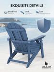 Blue Weather-Resistant Adirondack Chair with Cup Holder