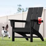 Polydun Modern Adirondack Chair with Cup Holder