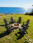 Black Folding Adirondack Chair with Cup Holders