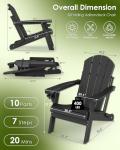 Folding Adirondack Chairs Set of 2 - Black
