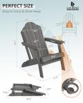 LUE BONA Folding Adirondack Chairs with Cup Holder