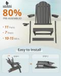 LUE BONA Folding Adirondack Chairs with Cup Holder