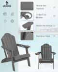 LUE BONA Folding Adirondack Chairs with Cup Holder