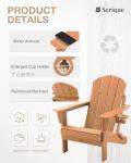 Wooden Folding Adirondack Chair with Cup Holder