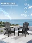 Black Folding Adirondack Chair with Cup Holders