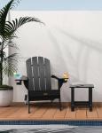 Black Folding Adirondack Chair with Cup Holders