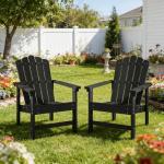 Stackable Adirondack Chairs Set of 2 - Black
