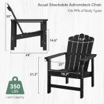 Stackable Adirondack Chairs Set of 2 - Black