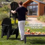 Stackable Adirondack Chair Set of 4 - Black
