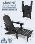 Adjustable Adirondack Chair Set with Ottoman and Cup Holder
