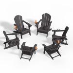 Folding Adirondack Chairs with Cup Holders, Set of 6