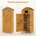 Goplus Lockable Wooden Storage Shed with Work Table