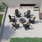 Folding Adirondack Chairs with Cup Holders, Set of 6