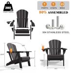 Folding Adirondack Chairs with Cup Holders, Set of 6