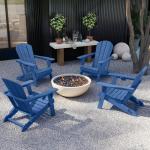 2-Pack Folding Adirondack Chairs with Cup Holder