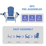 2-Pack Folding Adirondack Chairs with Cup Holder