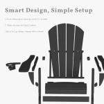 Folding Adirondack Chairs with Cup Holders, Set of 6