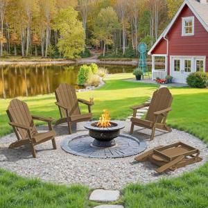 LUE BONA Folding Adirondack Chair Set of 4