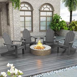 Set of 2 Adirondack Chairs with Cup Holder