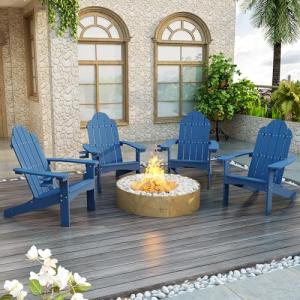 Navy Blue Adirondack Chairs Set of 2