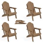 LUE BONA Folding Adirondack Chair Set of 4