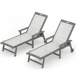 LUE BONA Outdoor Chaise Lounge Chair Set of 2