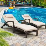 Set of 2 Adjustable Outdoor Lounge Chairs
