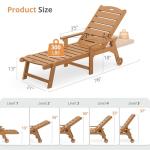 2 Adjustable Outdoor Chaise Lounge Chairs with Wheels