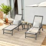 LUE BONA Outdoor Chaise Lounge Chair Set of 2