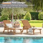 2 Adjustable Outdoor Chaise Lounge Chairs with Wheels