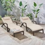 Set of 2 Adjustable Outdoor Lounge Chairs