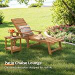2 Adjustable Outdoor Chaise Lounge Chairs with Wheels
