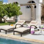 Set of 2 Adjustable Outdoor Lounge Chairs