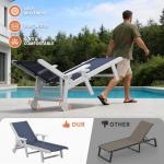 2-Pack Adjustable Outdoor Chaise Lounge Chairs