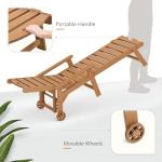 2 Adjustable Outdoor Chaise Lounge Chairs with Wheels