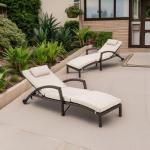 Set of 2 Adjustable Outdoor Lounge Chairs