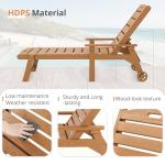 2 Adjustable Outdoor Chaise Lounge Chairs with Wheels